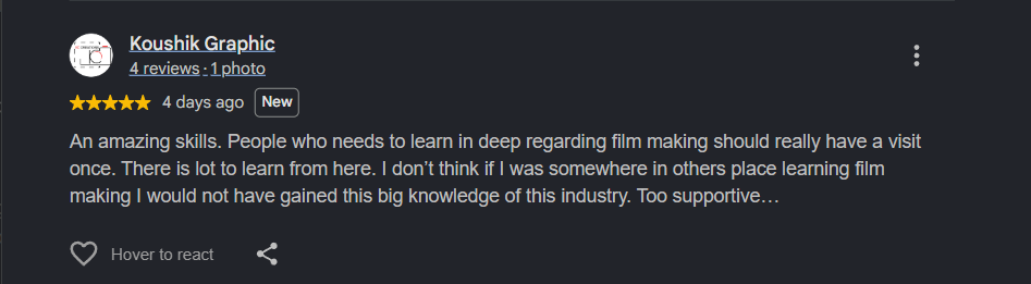Google review by Koushik Graphics